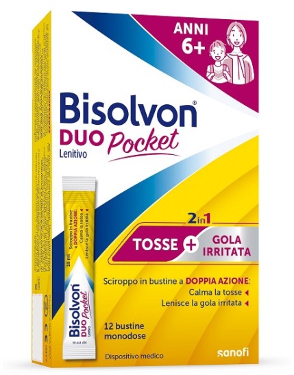 Bisolvon Duo Pocket Tosse e Gola Irritata 12 Bustine Monodse