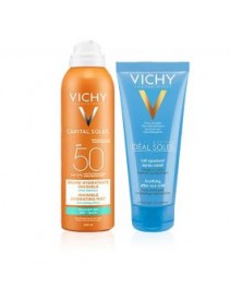 Vichy Capital soleil sleever spray invisibile spf50 200 Ml + doposole vichy 100 ml Omaggio