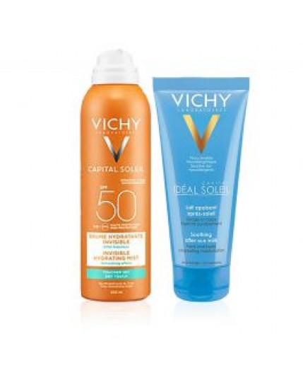 Vichy Capital soleil sleever spray invisibile spf50 200 Ml + doposole vichy 100 ml Omaggio