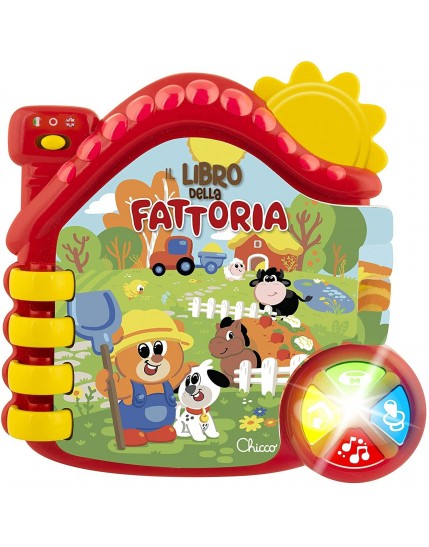 Chicco Gioco Abc libro della fattoria bilingue 6-36m 300+ parole, suoni e canzoni