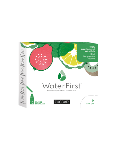 WaterFirst Insaporitore Bevande Gusto Kiwi, Bergamotto, Guava Formato 12 Stick