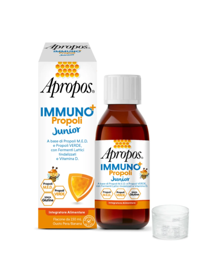 Apropos Immuno+ Propoli Junior Gusto Pera Banana Flacone Da 150ml