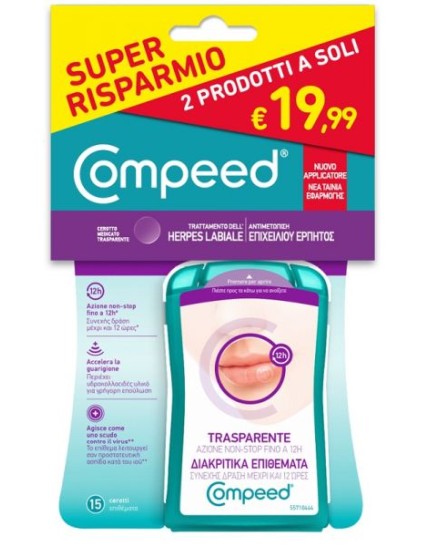 Compeed Trattamento Herpes Labiale Bipack 2x15 Pezzi
