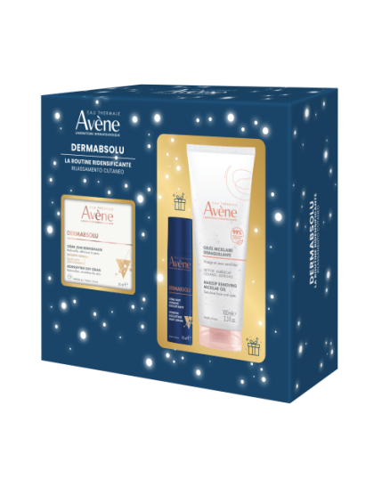 Avene cofanetto natale dermabsolu crema giorno ridensificante 50ml + crema notte 10ml + gel micellare 100ml