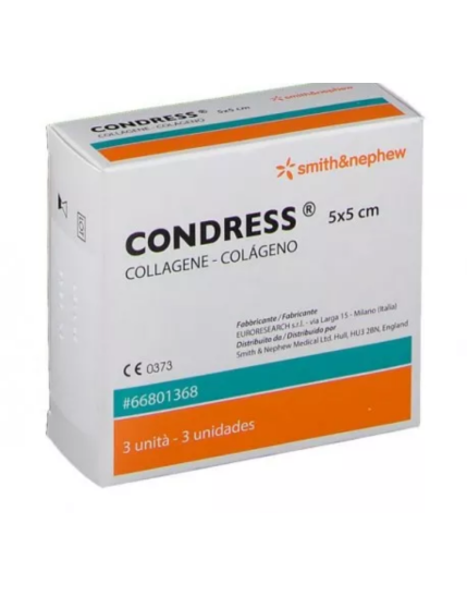 Condress Medicazione con Collagene Equino 5x5 cm 3 Pezzi