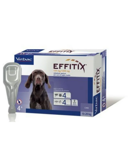 Effitix Spot On Cani Taglia media 10-20 Kg 4 Pipette 2,20ml