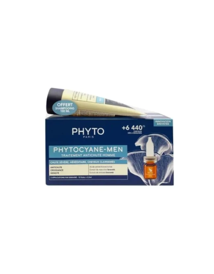 Kit Phytocyane Uomo Severa 12 fiale x 3,5 ml + shampoo uomo 100 ml Trattamento anticaduta