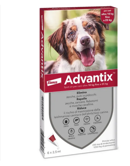 Advantix Spot-On per Cani 10-25kg 6 Pipette