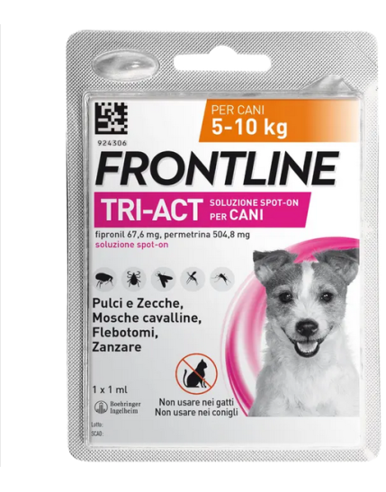 Frontline Tri-Act Spot-On Cani 5-10Kg 1 Pipetta 0,5ml