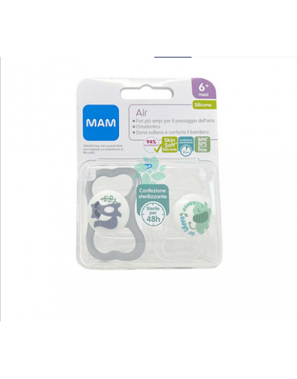 Mam Air Succhietto 6+ Mesi Silicone 2 Pezzi 