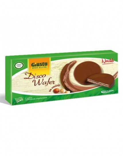 Disco Wafer Crema Nocciola e Cioccolato al Latte Senza Glutine 3 monoporzioni