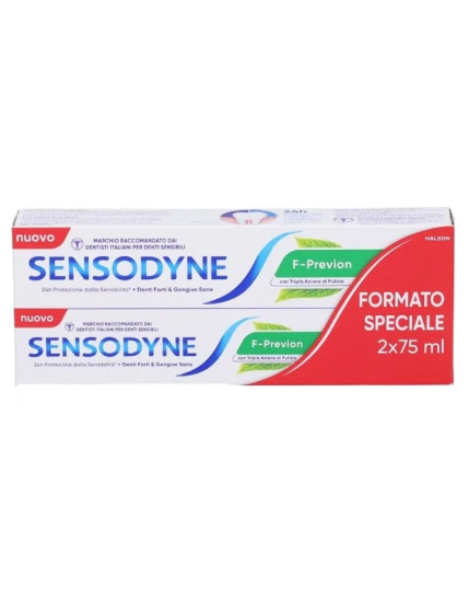 Sensodyne F-Previon Fresh Mint Dentifricio 2 pezzi da 75ml