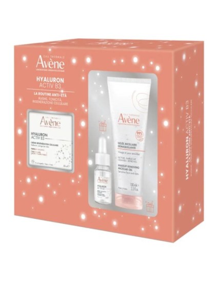 Avène Cofanetto Natale Anti-età Hyaluron Activ B3 con Crema Rigenerante 50ml + Siero Rimpolpante 10ml + Gel Micellare Struccante 100ml