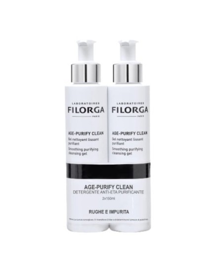 Filorga Age-Purify Clean Gel detergente levigante purificante Bipack 2 flaconi da 150ml Filorga Age-Purify Clean Gel detergente levigante purificante Bipack 2 flaconi da 150ml