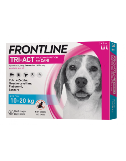 Frontline Tri-Act per Cani 10-20Kg 3 Pipette 2ml