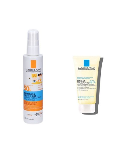 La Roche Posay Anthelios UVMUNE 400 Dermo Pediatrics Spray Invisibile 200ml + Lipikar Olio Detergente 100ml Omaggio