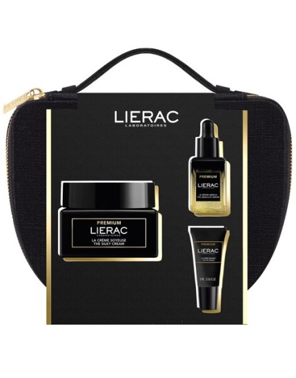 Lierac trousse natale premium soyeuse 50 ml + mini siero 13 ml + mini contorno occhi 5 ml