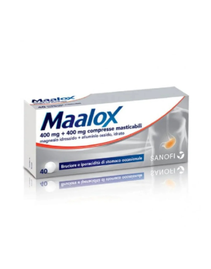 Maalox 400mg + 400mg 40 Compresse Masticabili Maalox 400mg + 400mg 40 Compresse Masticabili