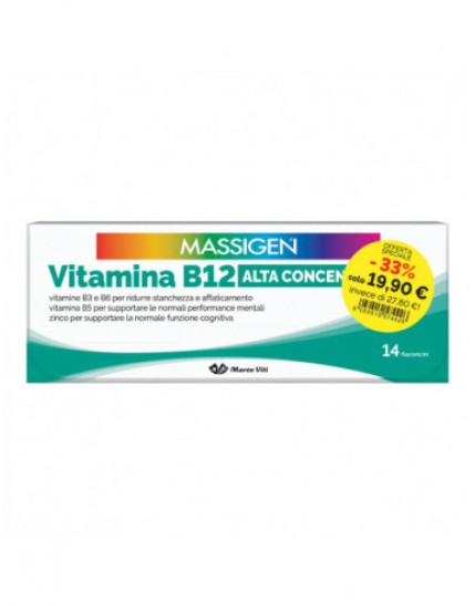 Massigen Vitamina B12 Alta Concentrazione 14+14 Flaconcini 8ml Massigen Vitamina B12 Alta Concentrazione 14+14 Flaconcini 8ml