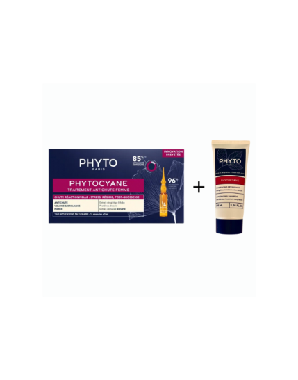 Phytocyane Kit Donna Trattamento Anti-Caduta Temporanea Donna Siero 12 Fiale + Shampoo 100ml