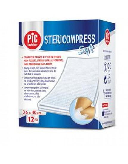 Pic Garza Tessuto non Tessuto Stericompress Soft 36x40cm 12 Pezzi