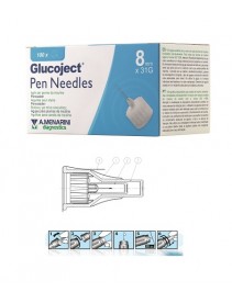 Glucoject Pen Needles 31G 8mm Aghi per Penne da Insulina 100 Pezzi