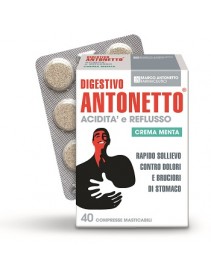 Digestivo Antonetto Acidità e Reflusso Crema Menta 40 Compresse Masticabili