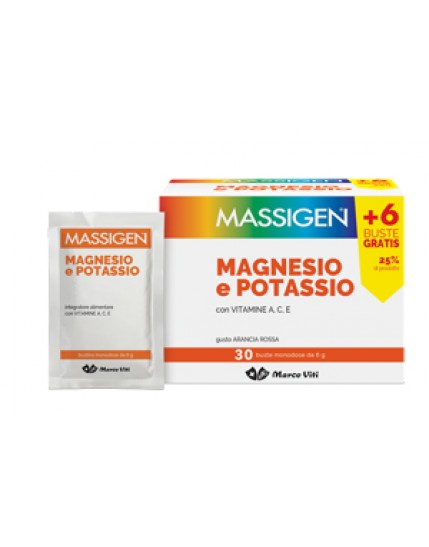 Massigen Magnesio e Potassio 24+6 bustine omaggio