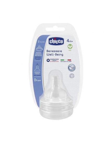 Chicco Tettarella Benessere 3 fori 2 pezzi Silicone