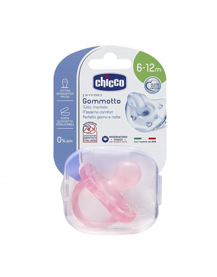 Chicco Physio Gommotto Silicone Rosa 6-12 mesi 1 Pezzo