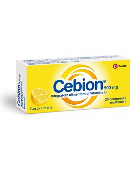 Cebion 500mg Vitamina C 20 Compresse Masticabili Gusto Limone