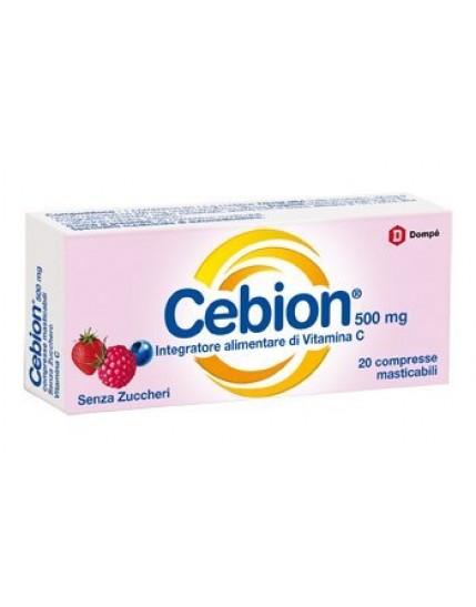Cebion 500mg  Vitamina C 20 Compresse Masticabili Senza Zucchero