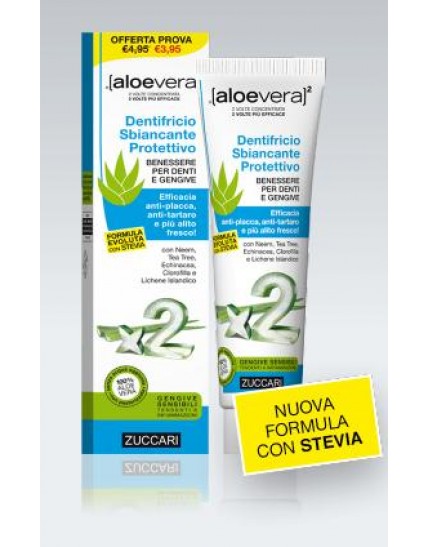 Aloevera2 Dentifricio Sbiancante con Stevia 100ml