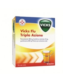 Vicks flu tripla azione polvere per soluzione orale 10 Bustine