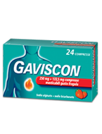 Gaviscon 24 Compresse Fragola 250+133,5mg