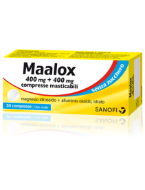 Maalox Senza Zucchero 30 Compresse Masticabili 400+400mg