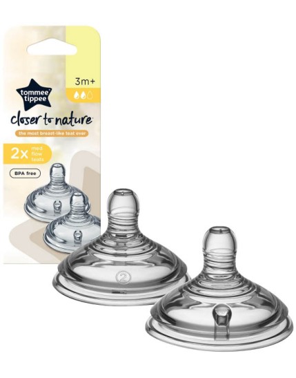 Tommee Tippee Closer to Nature Tettarella 3+ Flu Medio 2 pezzi