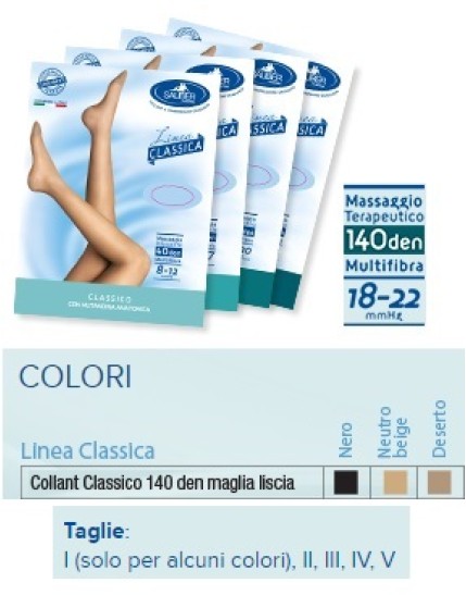 Sauber Linea Classica Collant 140 Denari Maglia Liscia Colore Nero Taglia 2
