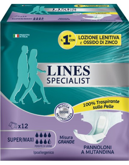 Lines Specialist Pannolone a Mutandina Grande 12 Pezzi