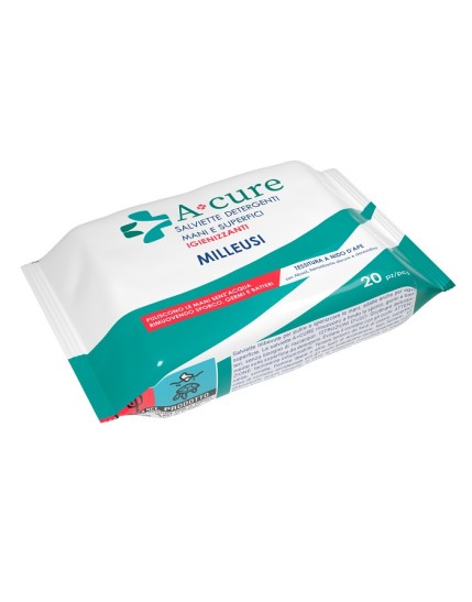 A+cure Salviettine Igienizzanti Milleusi Maxi Pocket 20 pezzi
