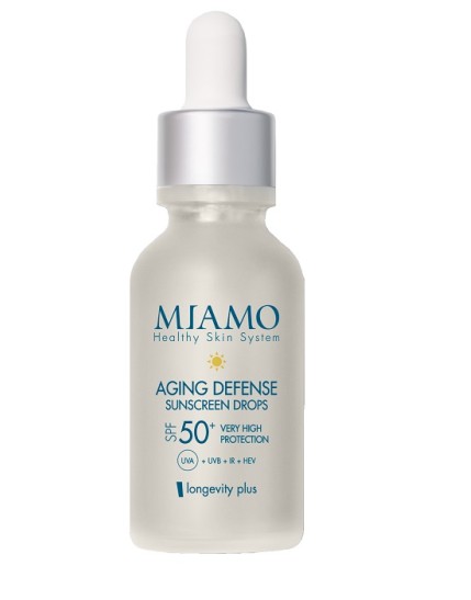 Miamo longevity plus aging defense sunscreen drops soft gold 30 ml