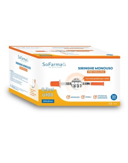 SIRINGA INSULINA 0,3ML 30PZ SF+