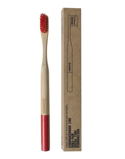 SPAZZOLINO BAMBOO MEDIUM ROSSO