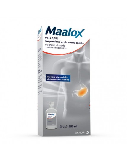 Maalox Sospensione Orale Aroma Menta 4+3,5% 250ml 