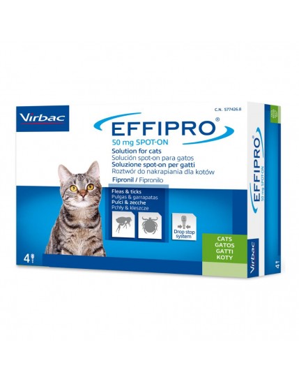 Effipro spot-on gatti soluzione 4 pipette 0,5 ml 50 mg