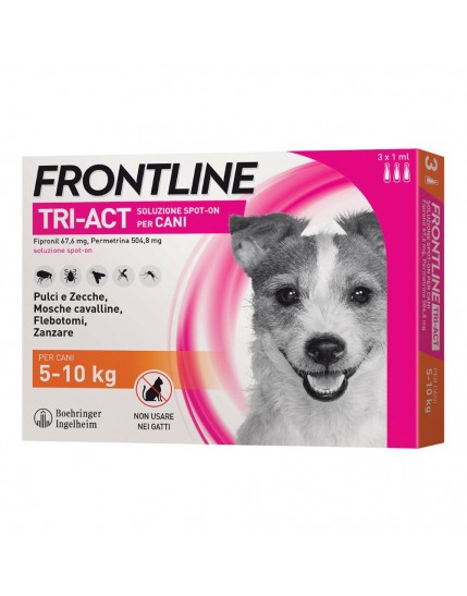 Frontline Tri-Act Soluzione Spot-On Cani 5-10 kg 3 Pipette da 1ml