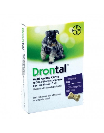Drontal Multi Aroma Carne per Cani fino a 10Kg 2 compresse 