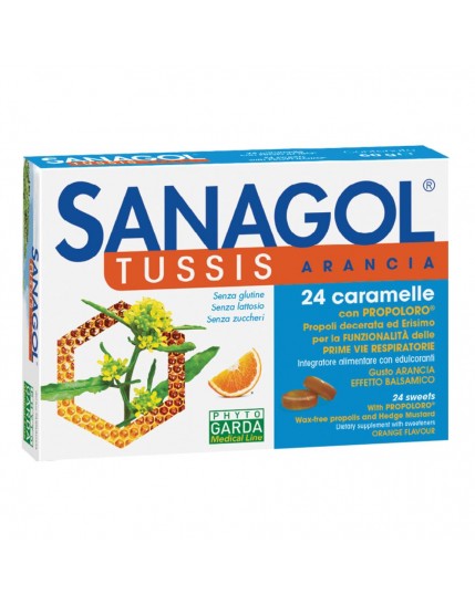 Sanagol Tuss Caramelle Gusto Arancia 24 pastiglie