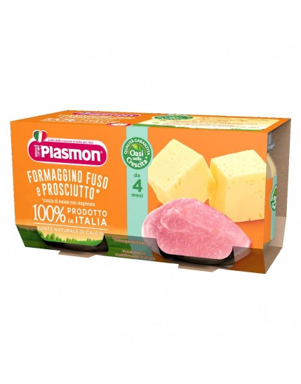 Plasmon Omogeneizzato Formaggino con Prosciutto Cotto 80gx2 Pezzi