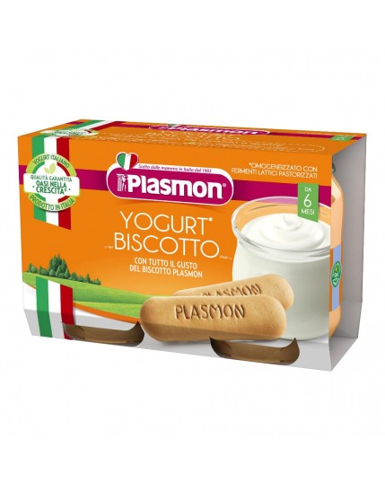 Plasmon Merenda Omogeneizzato Yogurt Biscotto 120g x 2 Pezzi